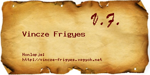 Vincze Frigyes névjegykártya